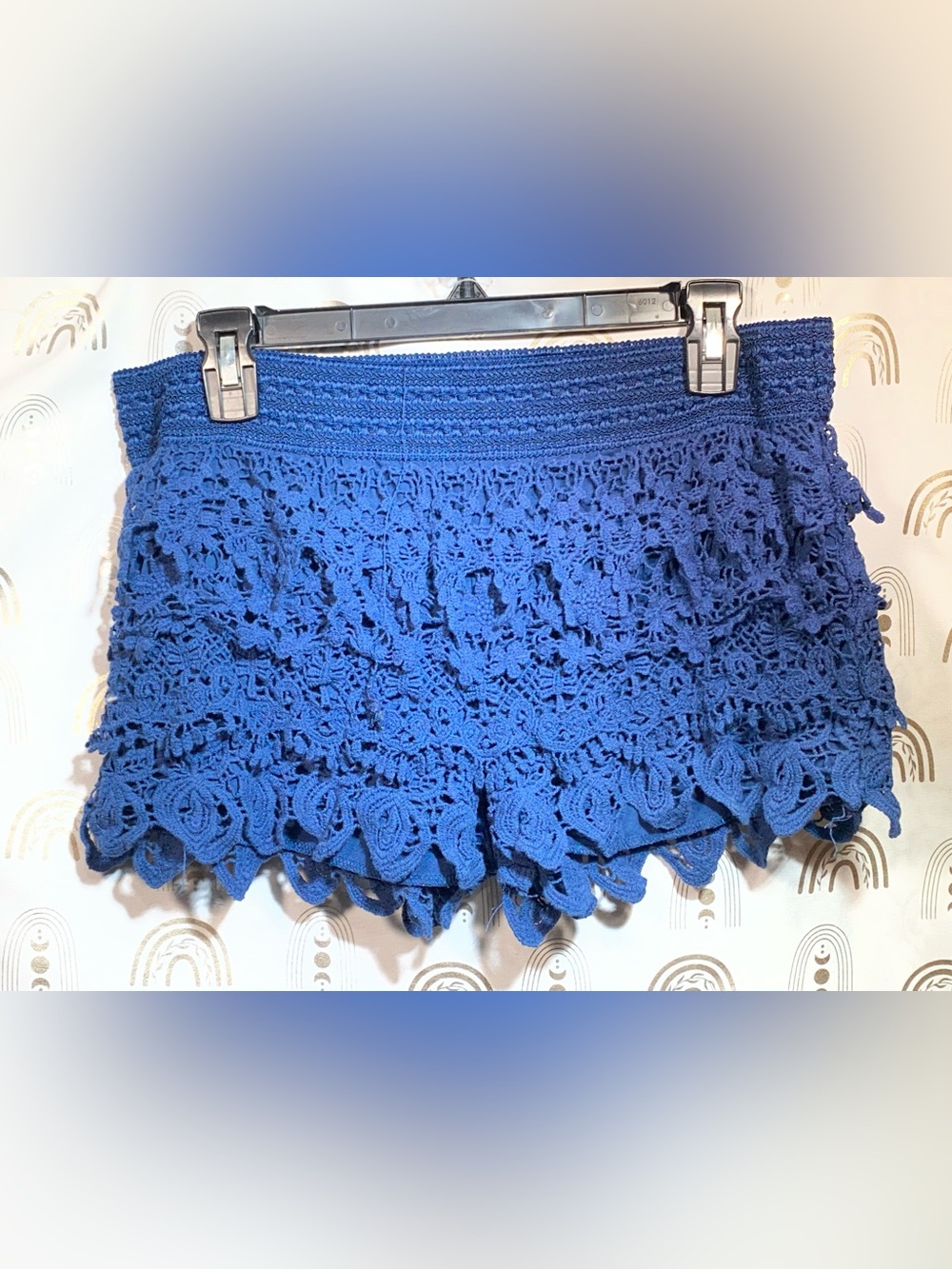 No Boundaries Cobalt Blue Crochet Mini Shorts